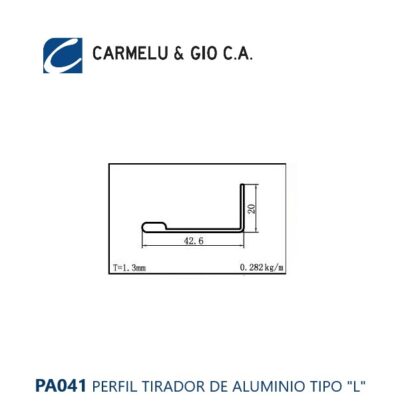 Perfil de Aluminio Tirador "L" - Imagen 2